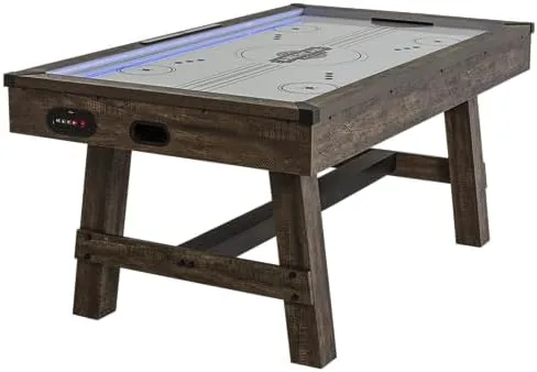american legend 72 austin air hockey table led rails modern walnut finish electronic scoring